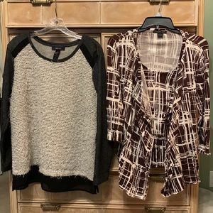 2 stylish tops, smoke & pet free. Both large, but fits more like a med./ large.